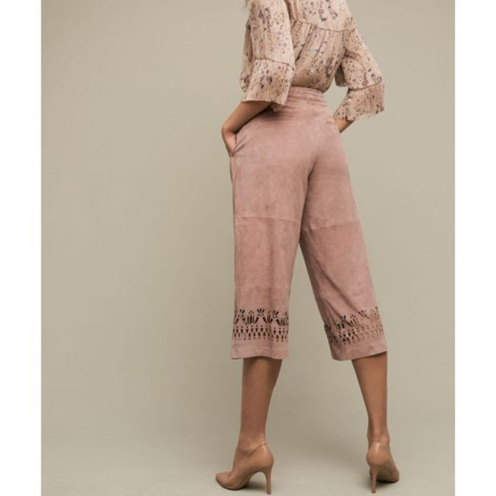 ANTRHOPOLOGIE Elspeth Suede Capris 12 NWT $498 - Picture 2 of 8